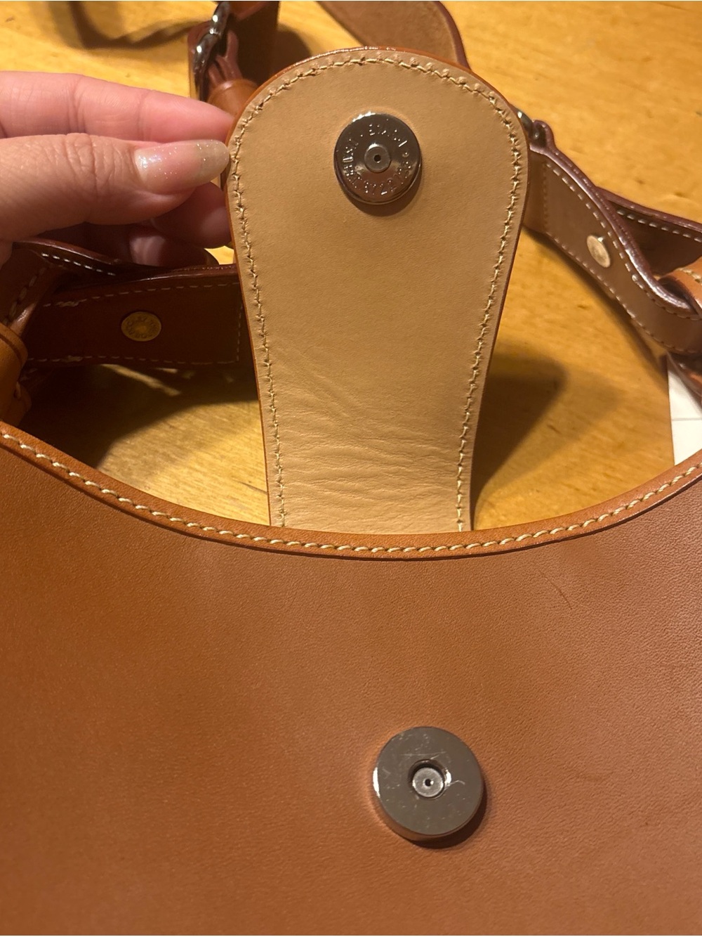 Dooney & Bourke Cognac Leather Shoulder Bag - Picture 3 of 7
